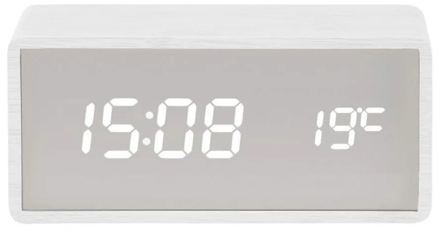 Ρολόι Επιτραπέζιο - Ξυπνητήρι Mirror LED KA5879WH 15x4,5x7cm White Karlsson Wood