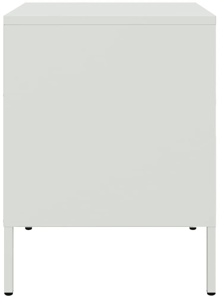 vidaXL Κομοδίνο Λευκό 36x39x50,5 εκ. από Χάλυβα