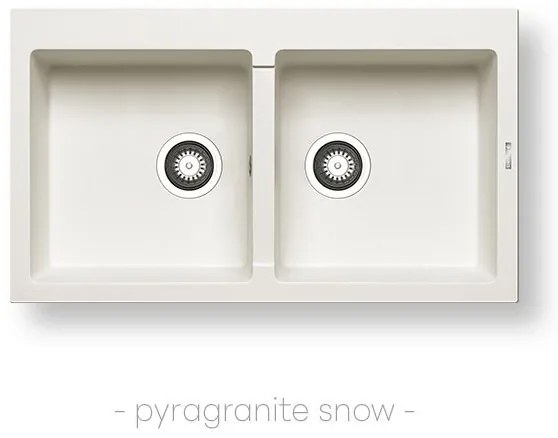 Pyramis Νεροχύτης Pyragranite Athlos (86x50) 2b Snow