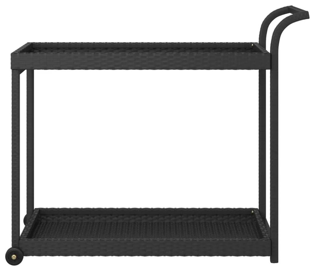 Τρόλεϊ Μεταφοράς Μαύρο 100 x 45 x 83 εκ. από Συνθετικό Ρατάν - Μαύρο