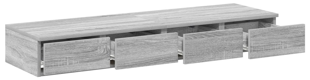 vidaXL Συρτάρια Κρεβατιού Γκρι Σονομά 120x36,5x16,5 cm Επεξεργασμένο Ξύλο