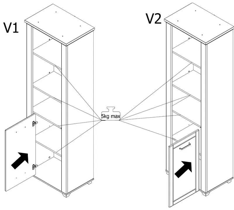 Βιτρίνα Valencia POP 1K Λευκό - Artisan Oak - Λευκό Μάτ 60.5x41x194.5 εκ. 60.5x41x194.5 εκ.