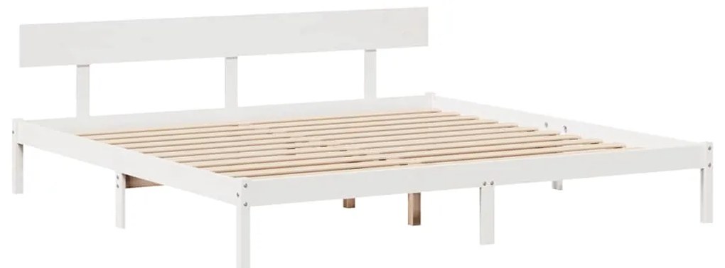vidaXL Σκελετός Κρεβ. Χωρίς Στρώμα Λευκό 180x200 εκ Μασίφ Πεύκο