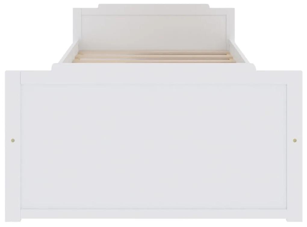vidaXL Πλαίσιο Κρεβατιού με Συρτάρια Λευκό 90x200εκ. Μασίφ Ξύλο Πεύκου