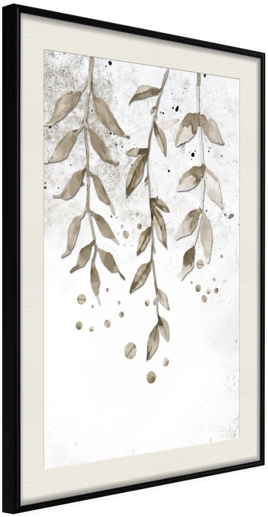 Αφίσα - Curtain of Leaves - 30x45 - Μαύρο - Με πασπαρτού