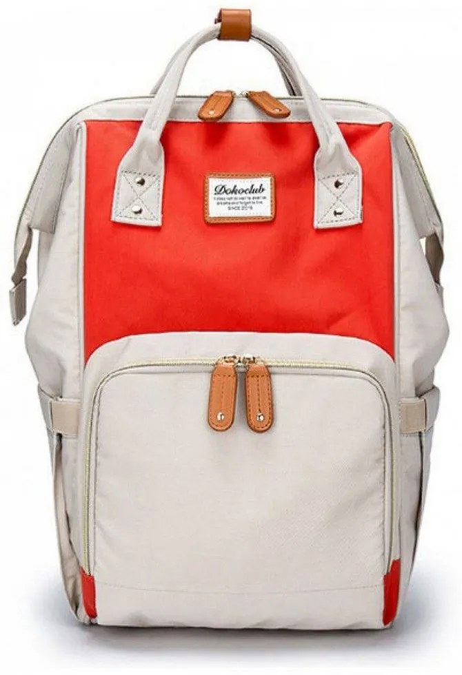 Τσάντα Μωρού Πλάτης B-301 42x28x21 Beige-Red Doko Club Ύφασμα