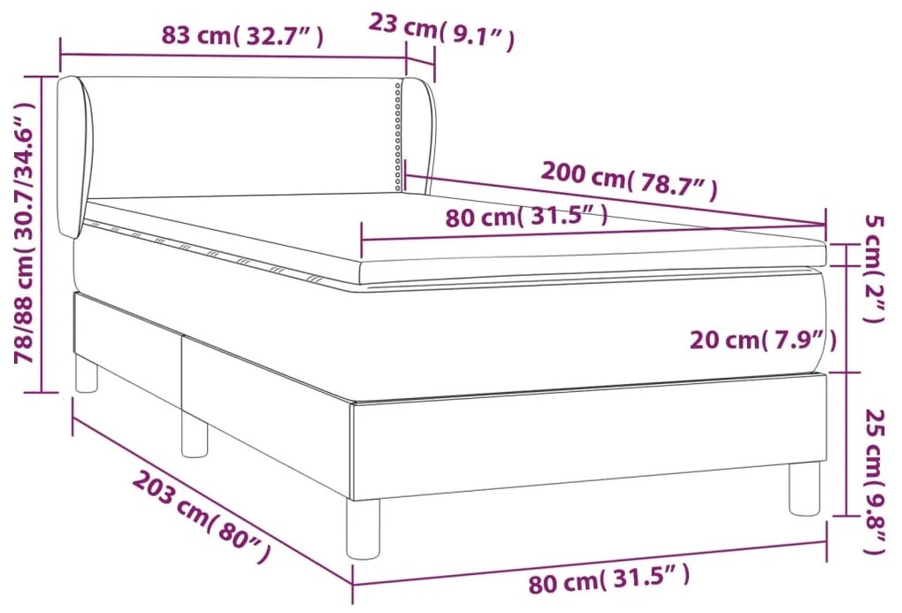 ΚΡΕΒΑΤΙ BOXSPRING ΜΕ ΣΤΡΩΜΑ ΣΚΟΥΡΟ ΠΡΑΣΙΝΟ 80X200 ΕΚ. ΒΕΛΟΥΔΙΝΟ 3127400