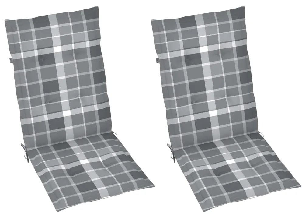 vidaXL Καρέκλες Κήπου Ανακλινόμενες 2 τεμ. Ξύλο Ακακίας με Μαξιλάρια