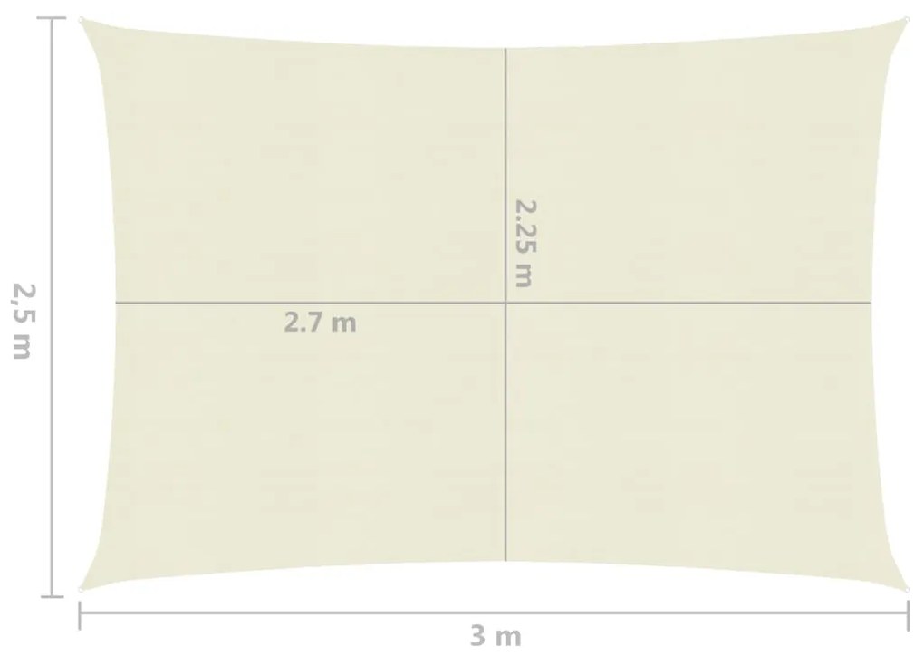 Πανί Σκίασης Κρεμ 2,5 x 3 μ. από HDPE 160 γρ./μ²  - Κρεμ