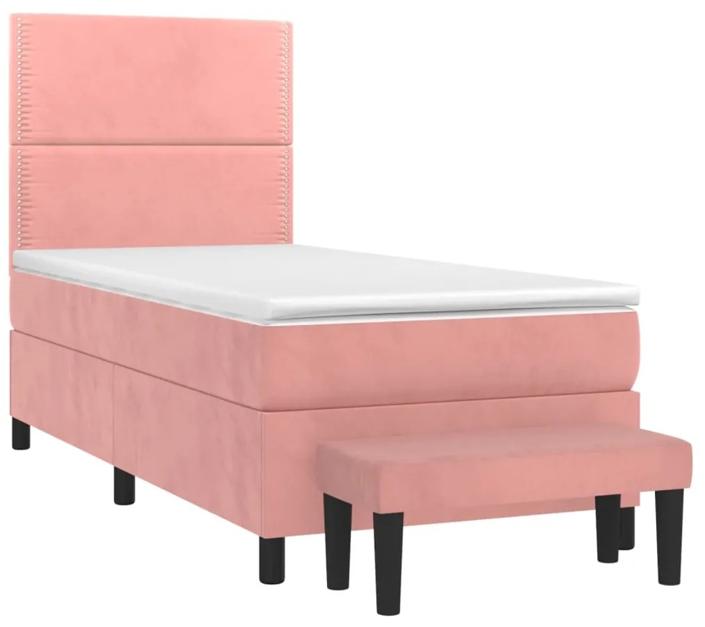 ΚΡΕΒΑΤΙ BOXSPRING ΜΕ ΣΤΡΩΜΑ ΡΟΖ 90X190 ΕΚ. ΒΕΛΟΥΔΙΝΟ 3137760