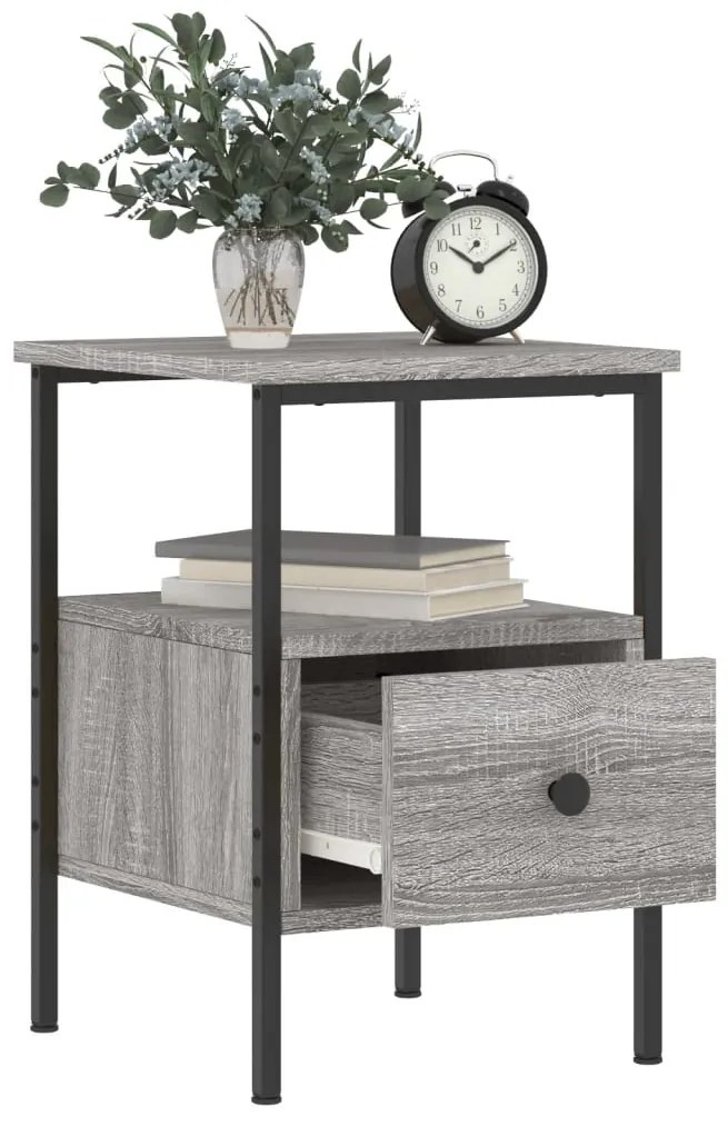 vidaXL Κομοδίνα 2 τεμ. Γκρι Sonoma 34 x 36 x 50 εκ. Επεξεργασμένο Ξύλο