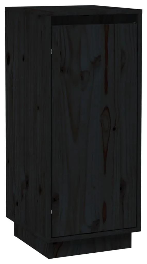 Ντουλάπι Μαύρο 31,5 x 34 x 75 εκ. από Μασίφ Ξύλο Πεύκου - Μαύρο