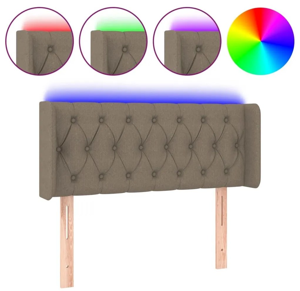 Κεφαλάρι Κρεβατιού LED Taupe 103x16x78/88 εκ. Υφασμάτινο - Μπεζ-Γκρι