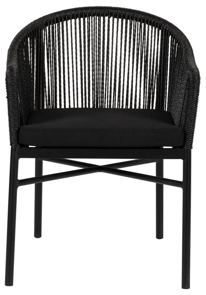 Πολυθρόνα Κήπου KAGERA Μαύρο Αλουμίνιο/Rattan 57x58x77cm - 14840003 - 14840003
