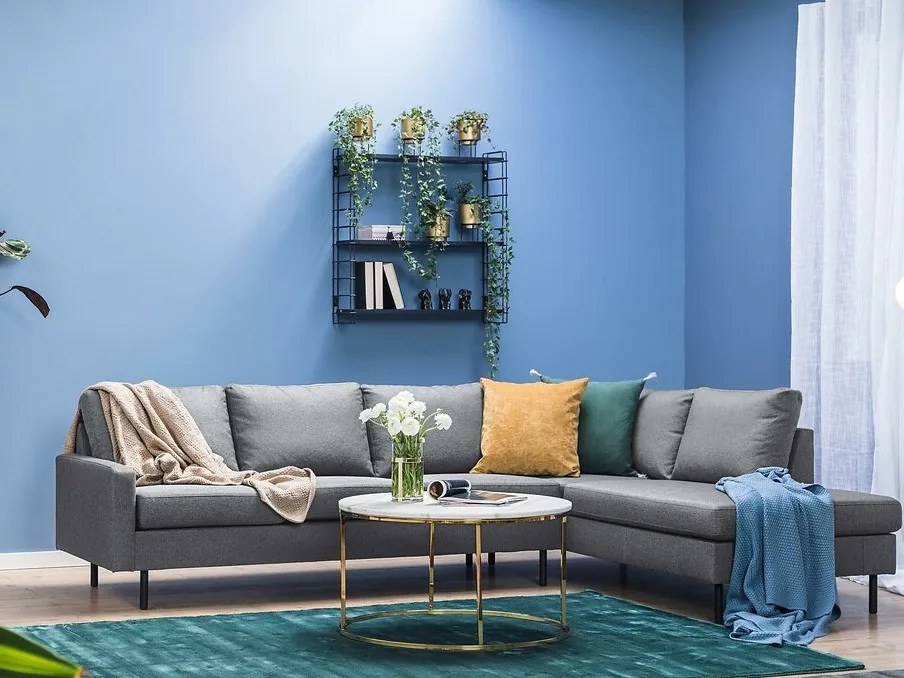 Γωνιακός Καναπές Seattle N100, Γκρι, 268x189x80cm, 87 kg, Πόδια: Μέταλλο | Epipla1.gr