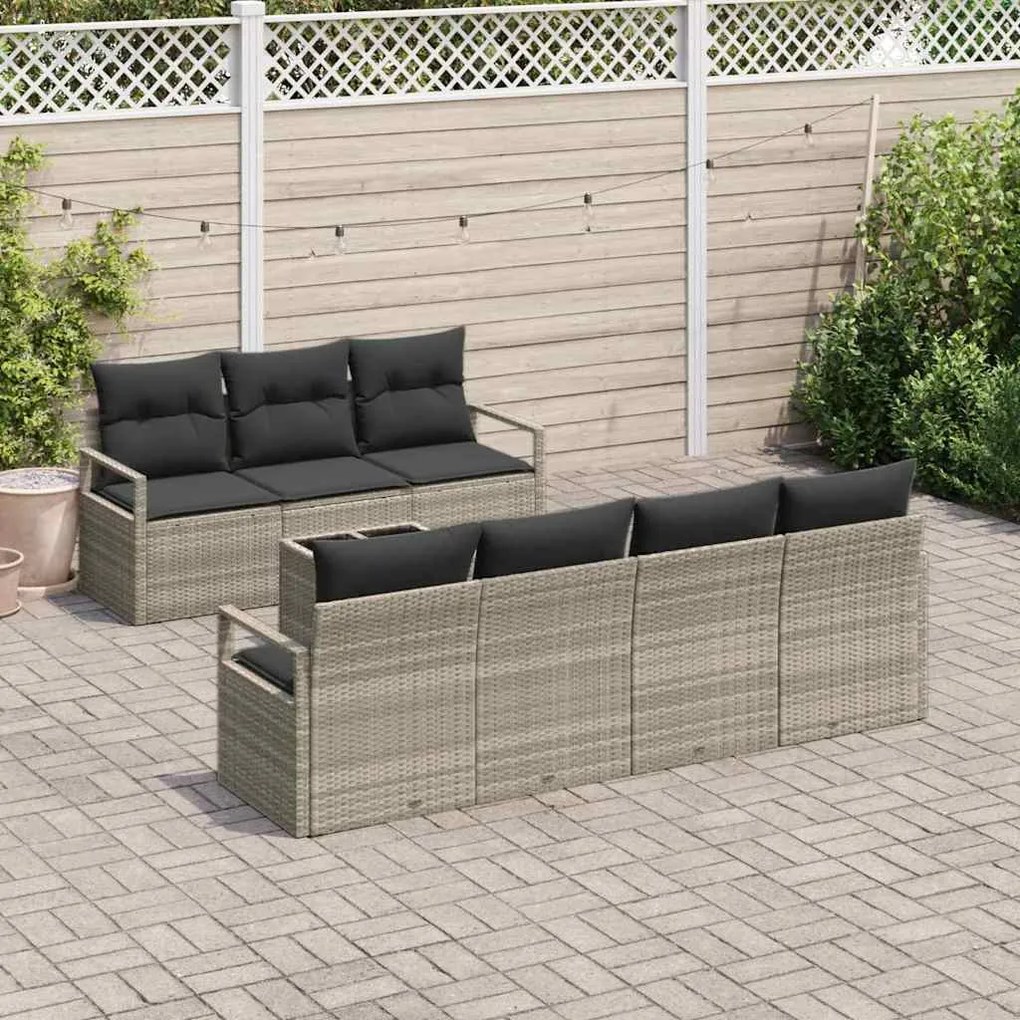 vidaXL Σετ Καναπέ Κήπου 8 pcs Ανοιχτό γκρι 55 x 55 x 37 εκ