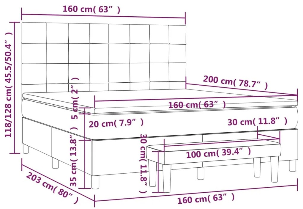 ΚΡΕΒΑΤΙ BOXSPRING ΜΕ ΣΤΡΩΜΑ ΣΚΟΥΡΟ ΜΠΛΕ 160X200 ΕΚ. ΒΕΛΟΥΔΙΝΟ 3137855