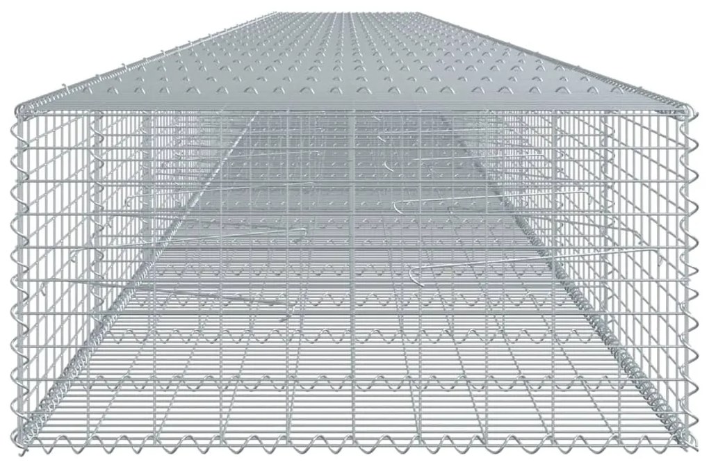 vidaXL Συρματοκιβώτιο με Κάλυμμα 1200x100x50εκ από Γαλβανισμένο Χάλυβα