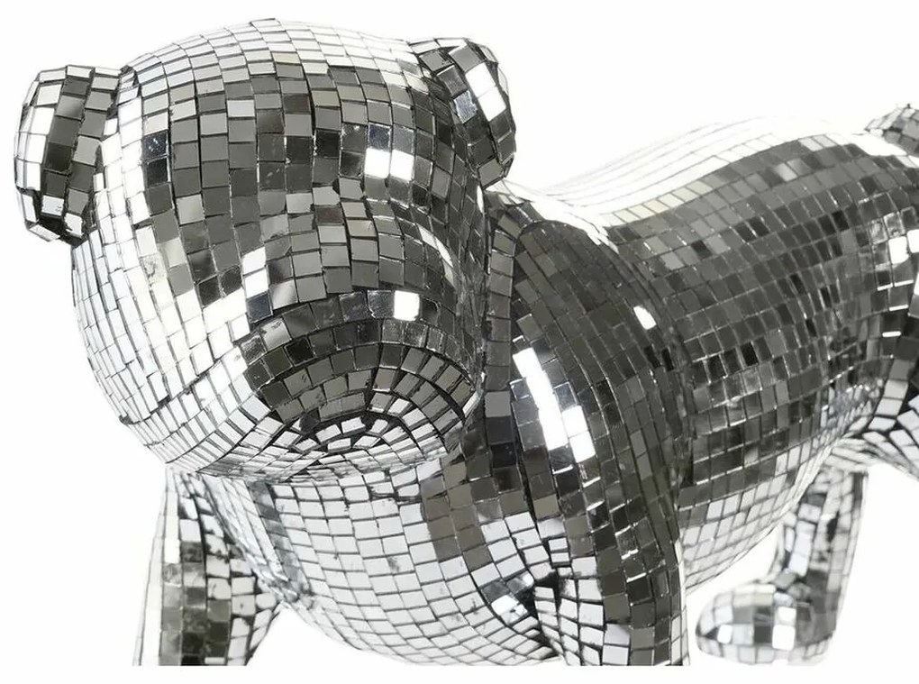 Διακοσμητική Φιγούρα DKD Home Decor Αγγλικά Ασημί Μπουλντόγκ Ρητίνη Σύγχρονη (45,5 x 21,5 x 25 cm)
