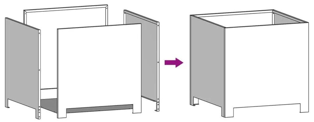 Ζαρντινιέρα Μαύρη 40 x 40 x 40 εκ. από Ατσάλι - Μαύρο