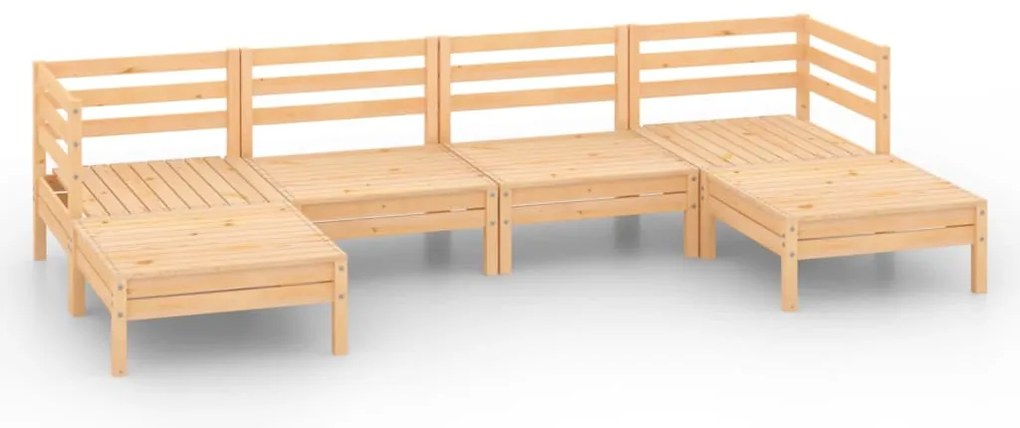 vidaXL Σαλόνι Κήπου Σετ 6 Τεμαχίων από Μασίφ Ξύλο Πεύκου