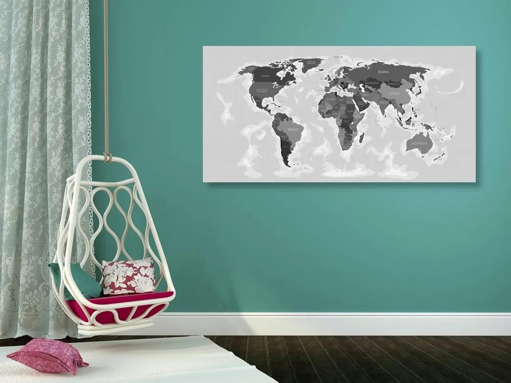 Εικόνα ενός όμορφου χάρτη σε φελλό με μια πινελιά ασπρόμαυρου - 100x50  arrow