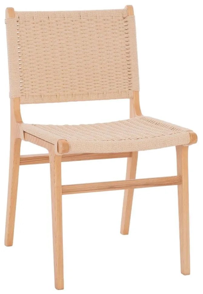 Καρέκλα Ignacio Rubberwood HM9330.01 50x60x87cm Σχοινί Natural-Beige Wood, Rope