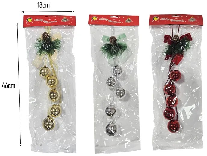 Κρεμαστή Χριστουγεννιάτικη Διακόσμηση με Μπάλες και Κουκουνάρι - Hanging Christmas Decoration with Balls and Pinecone