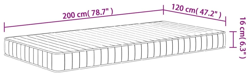 Στρώμα Αφρού Medium Soft 120x200 εκ. - Λευκό