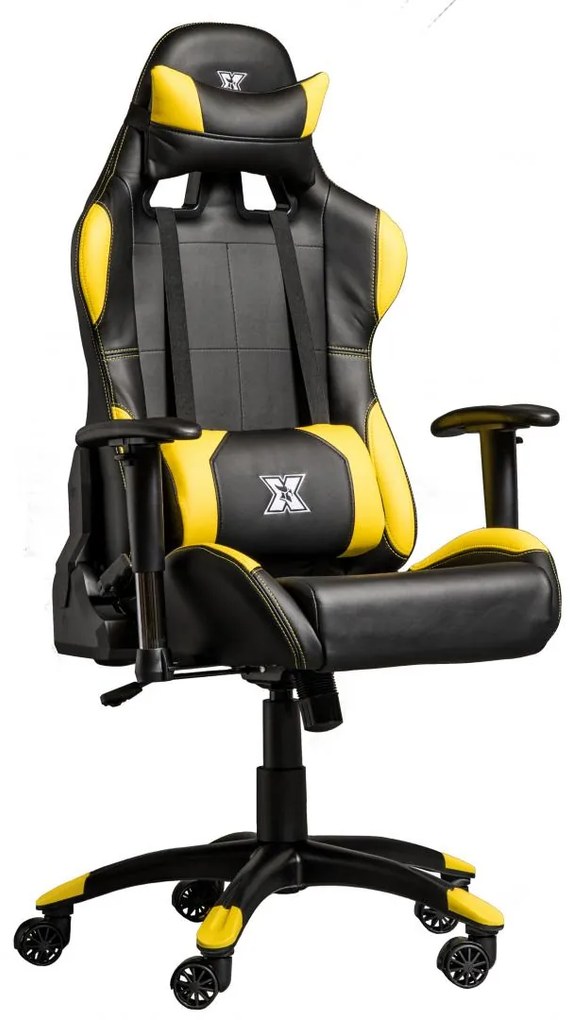 Serioux Torin Καρέκλα Gaming Δερματίνης με Ρυθμιζόμενα Μπράτσα Μαύρο/Κίτρινο