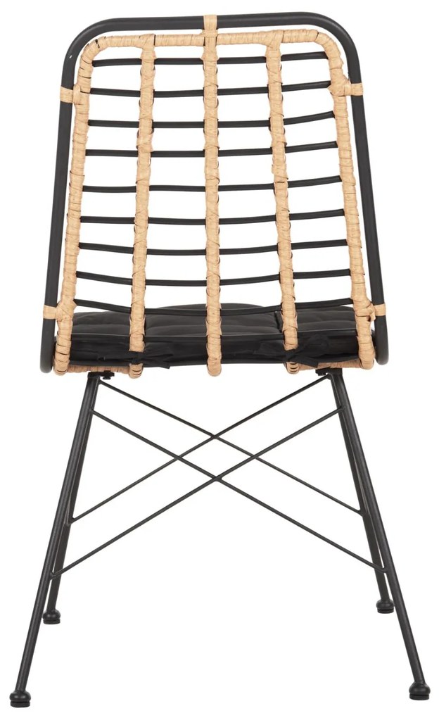 Καρέκλα ALLEGRA C5691.11 Μεταλλική με Wicker Μπεζ - Μαύρο 51x54x84Υεκ. 51x54x84 εκ.