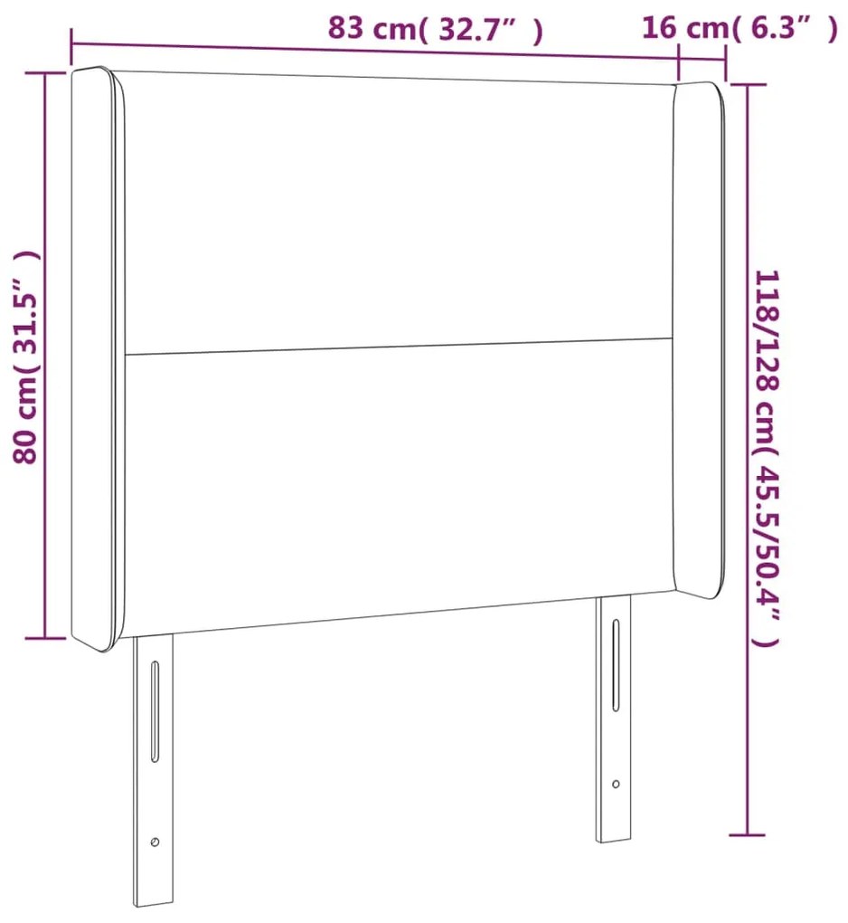 ΚΕΦΑΛΑΡΙ ΚΡΕΒΑΤΙΟΥ LED TAUPE 83X16X118/128ΕΚ. ΥΦΑΣΜΑΤΙΝΟ 3123746