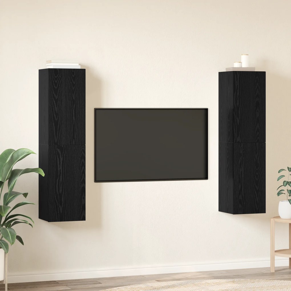 vidaXL Σετ επίπλου τηλεόρασης 4 pcs Μαύρη δρυς 30.5 x 30 x 60 εκ.