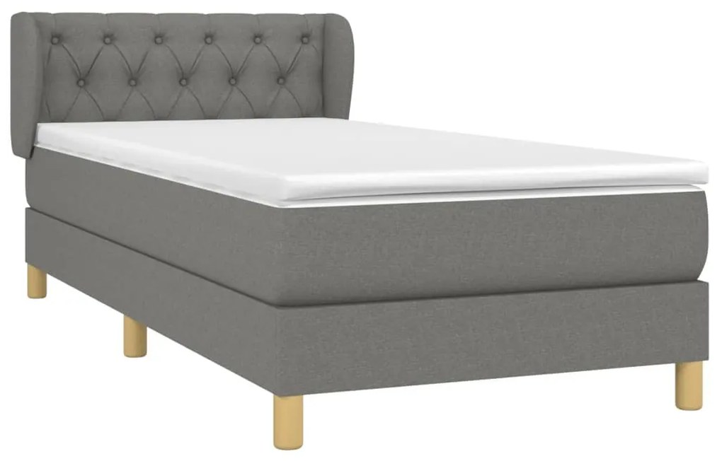 ΚΡΕΒΑΤΙ BOXSPRING ΜΕ ΣΤΡΩΜΑ ΣΚΟΥΡΟ ΓΚΡΙ 80X200 ΕΚ. ΥΦΑΣΜΑΤΙΝΟ 3126998