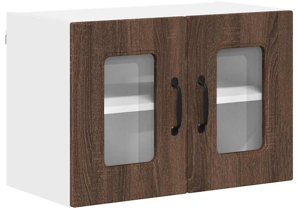 vidaXL Κρεμαστό ντουλάπι κουζίνας 2 pcs Καφέ δρυς 60 x 31 x 40 εκ