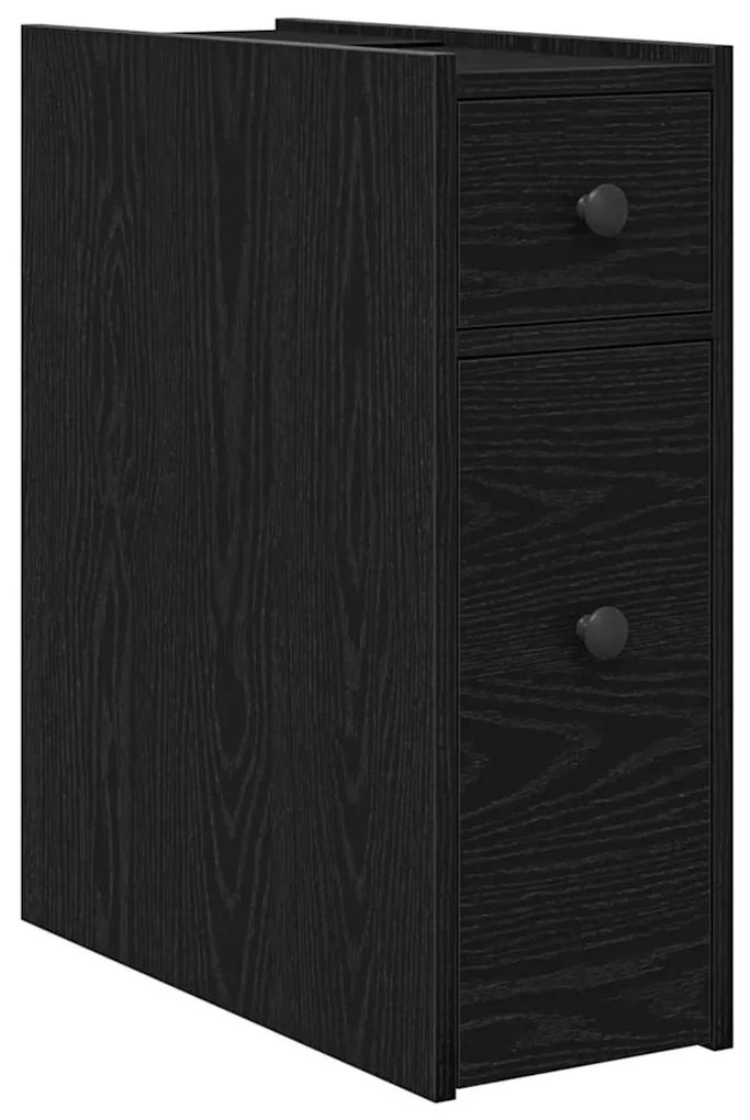 vidaXL Ναρός Ντουλάπι Μπάνιου Μαύρη δρυς 80 x 18 x 60 εκ