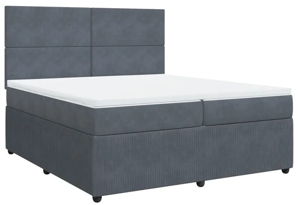 ΚΡΕΒΑΤΙ BOXSPRING ΜΕ ΣΤΡΩΜΑ ΣΚΟΥΡΟ ΓΚΡΙ 200X200 ΕΚ. ΒΕΛΟΥΔΙΝΟ 3292425