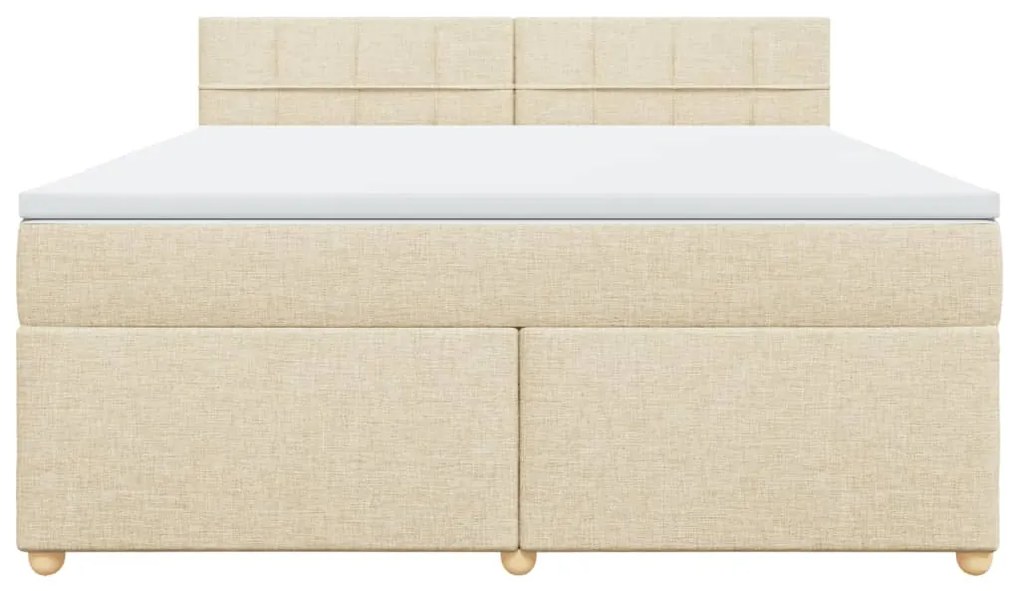 vidaXL Κρεβάτι Boxspring με Στρώμα Κρεμ 180x200 εκ. Υφασμάτινο