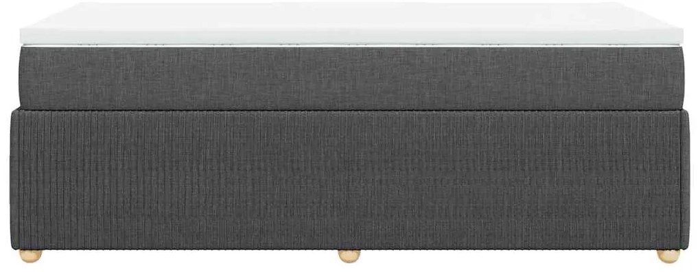 vidaXL Κρεβάτι Boxspring με Στρώμα Σκούρο Γκρι 80x200 εκ. Υφασμάτινο