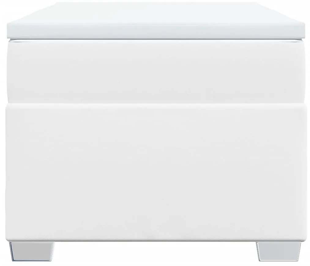 vidaXL Κρεβάτι Boxspring με Στρώμα Λευκό 80 x 200 εκ. Συνθετικό Δέρμα