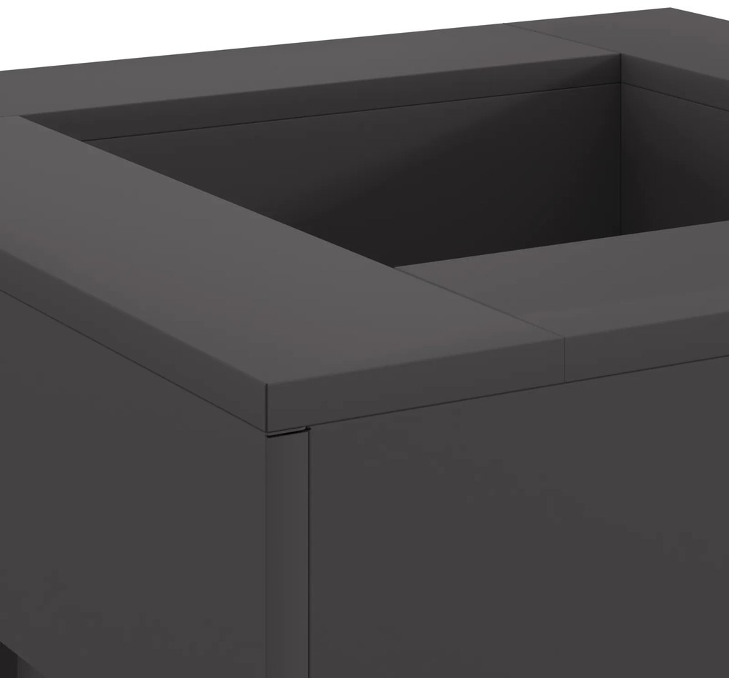 vidaXL Μαύρη Τετράγωνη Φωτιά 60x60x30 εκ. Χάλυβας