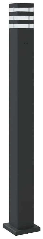 vidaXL Φωτιστικό Δαπέδου Εξ. Χώρου Αισθητ. Μαύρο 110 εκ. Ανοξ. Ατσάλι