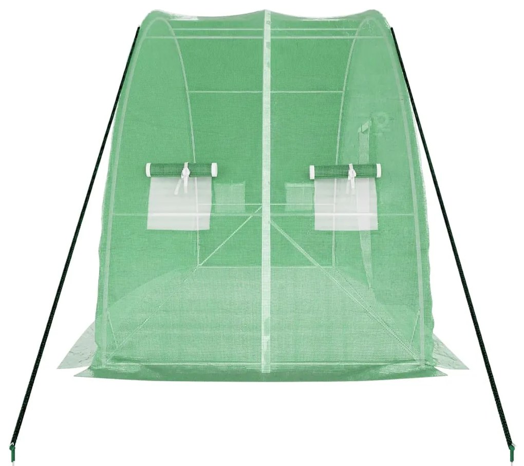 vidaXL Θερμοκήπιο με Ατσάλινο Πλαίσιο Πράσινο 12 μ² 6 x 2 x 2,85 μ.