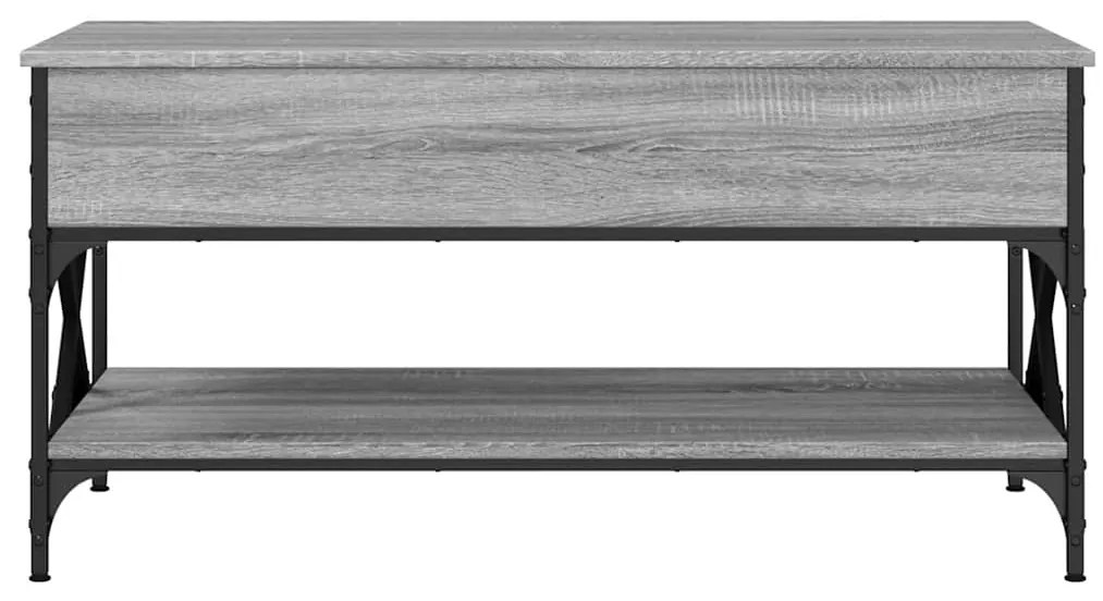 vidaXL Τραπεζάκι Σαλονιού Γκρι Sonoma 100x50x50 εκ. Επεξ. Ξύλο/Μέταλλο