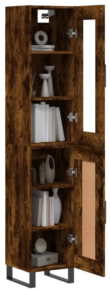 vidaXL Ντουλάπι Καπνιστή δρυς 34,5x34x180 εκ. από Επεξεργασμένο Ξύλο