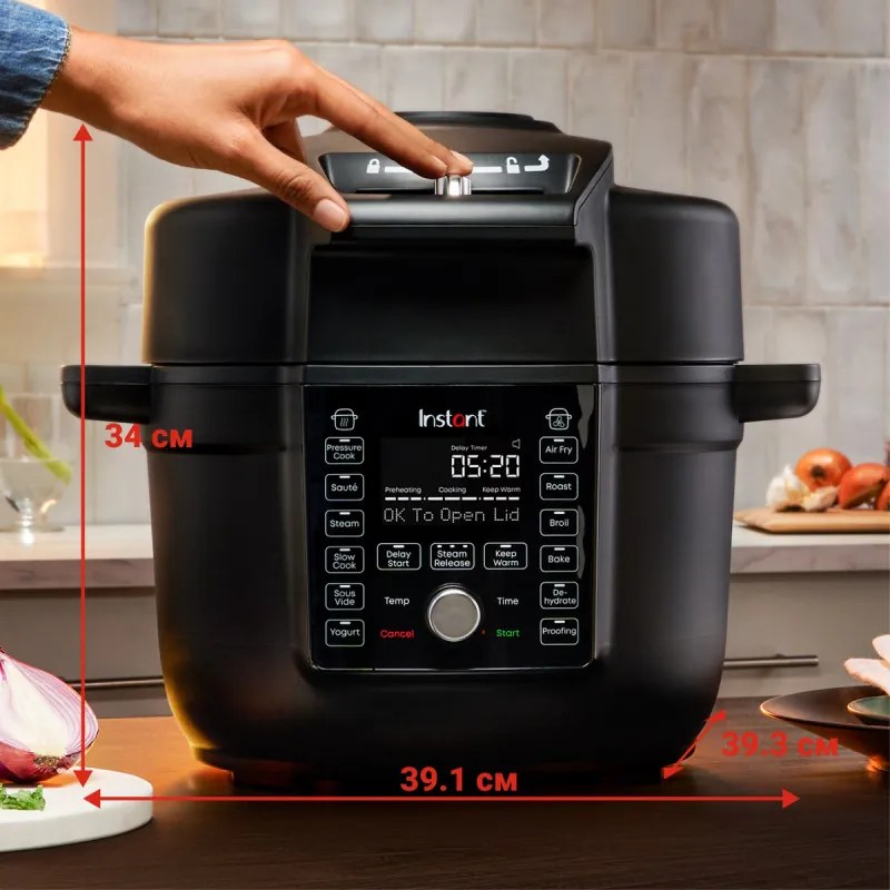 Instant Pot Duo Crisp Ultimate καπάκι 140005901, 1500W, 6.2L, 11 προγράμματα, Ultimate καπάκι καλαθιού, EvenCrisp, Μαύρο
