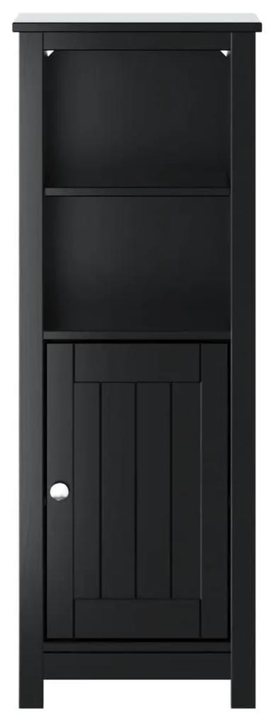 Ντουλάπι Μπάνιου BERG Μαύρο 40 x 34 x 110 εκ. Μασίφ Ξύλο Πεύκου - Μαύρο