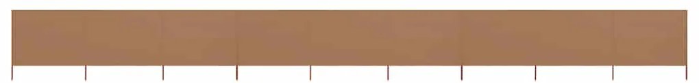 vidaXL Προστατευτικό Αέρα με 9 Πάνελ Taupe 1200 x 120 εκ. Υφασμάτινο