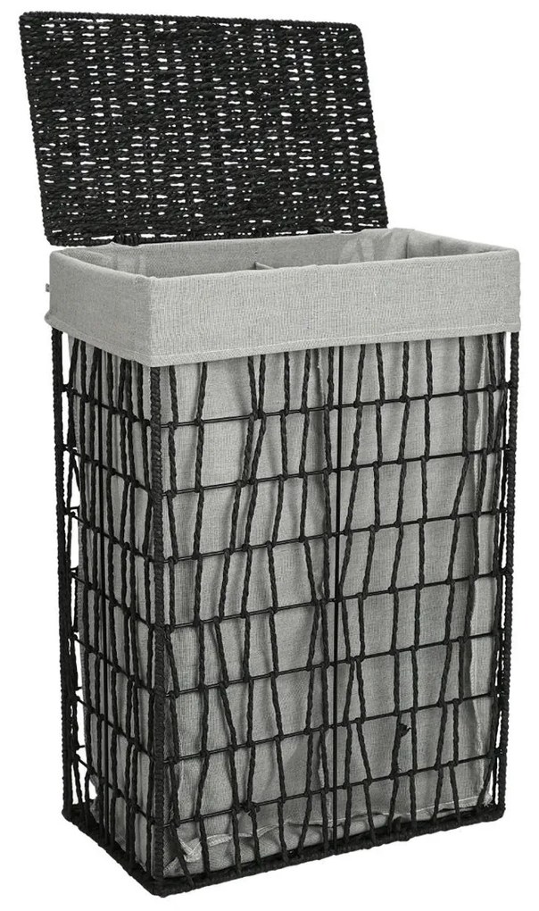 ESTIA ΚΑΛΑΘΙ ΑΠΛΥΤΩΝ NEST 37x22x55cm 2 ΘΕΣΕΩΝ ΜΑΥΡΟ