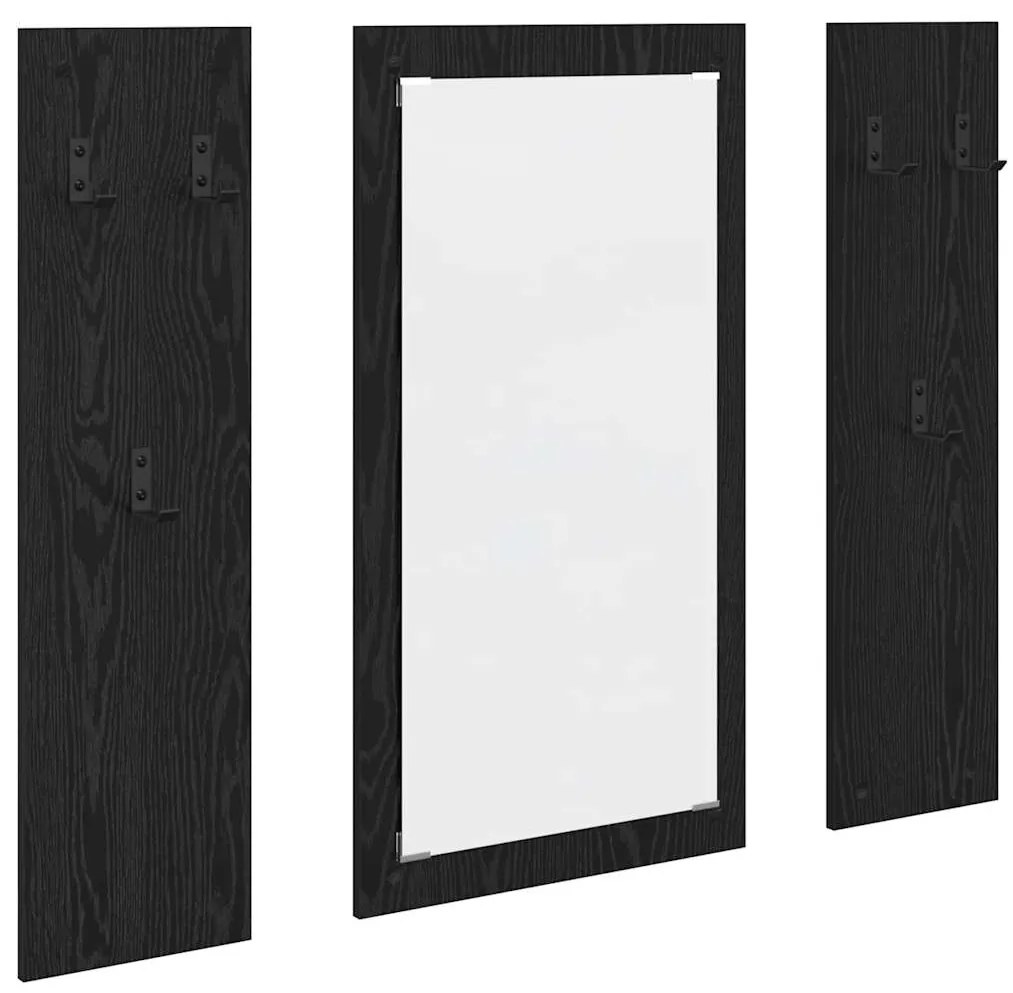 vidaXL Τοίχου Κρεμάστρα Μαύρη δρυς 96 x 1.5 x 90 εκ Επεξεργασμένο ξύλο